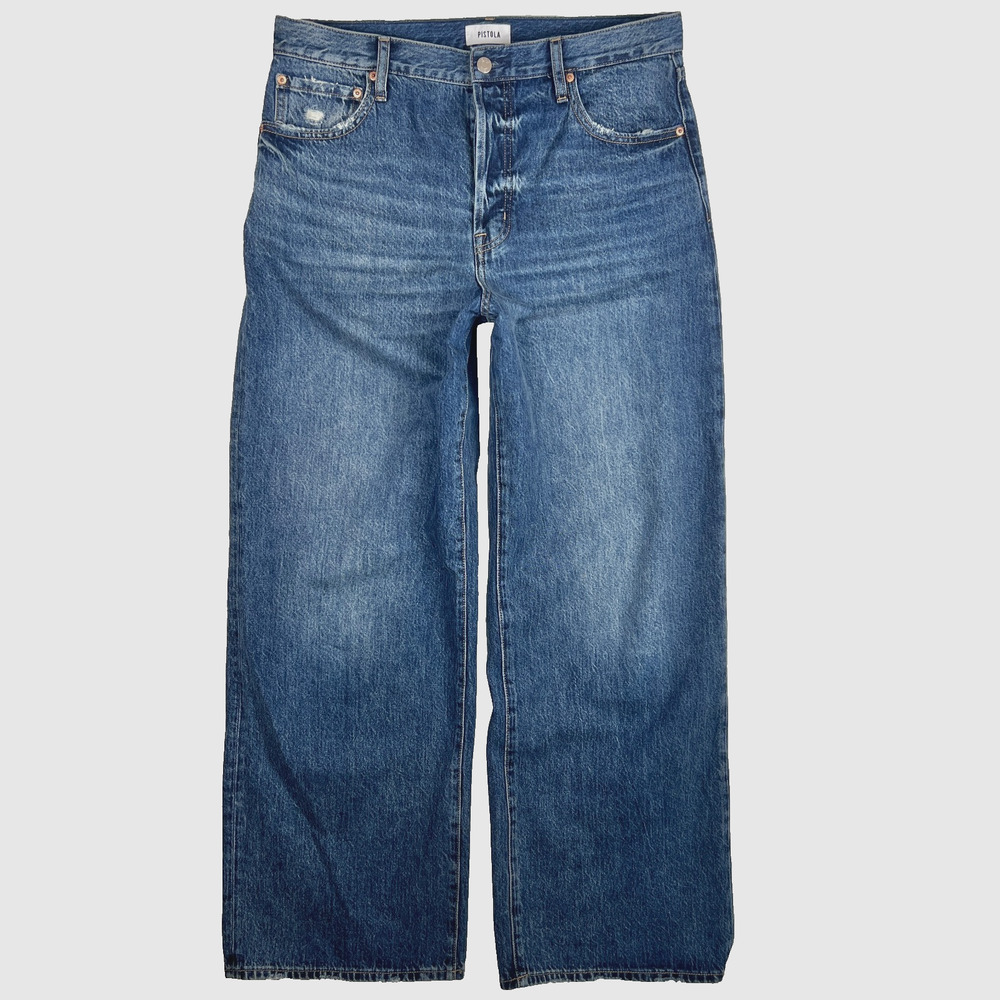PISTOLA Tate Fulton Jeans 31 High Rise Wide Leg 90s Rigid Denim USA Baggy Y2K